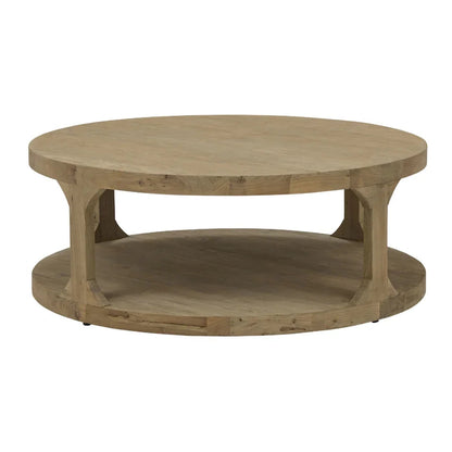 Table basse ronde rustique de style ferme