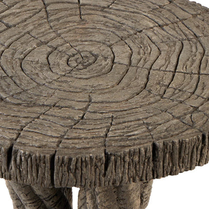 Table d'appoint rustique inspirée des arbres