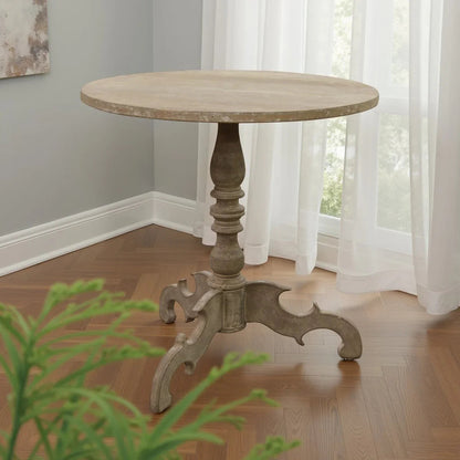Table d'appoint française sculptée sur piédestal