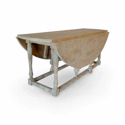 Table de salle à manger ovale rustique à abattants