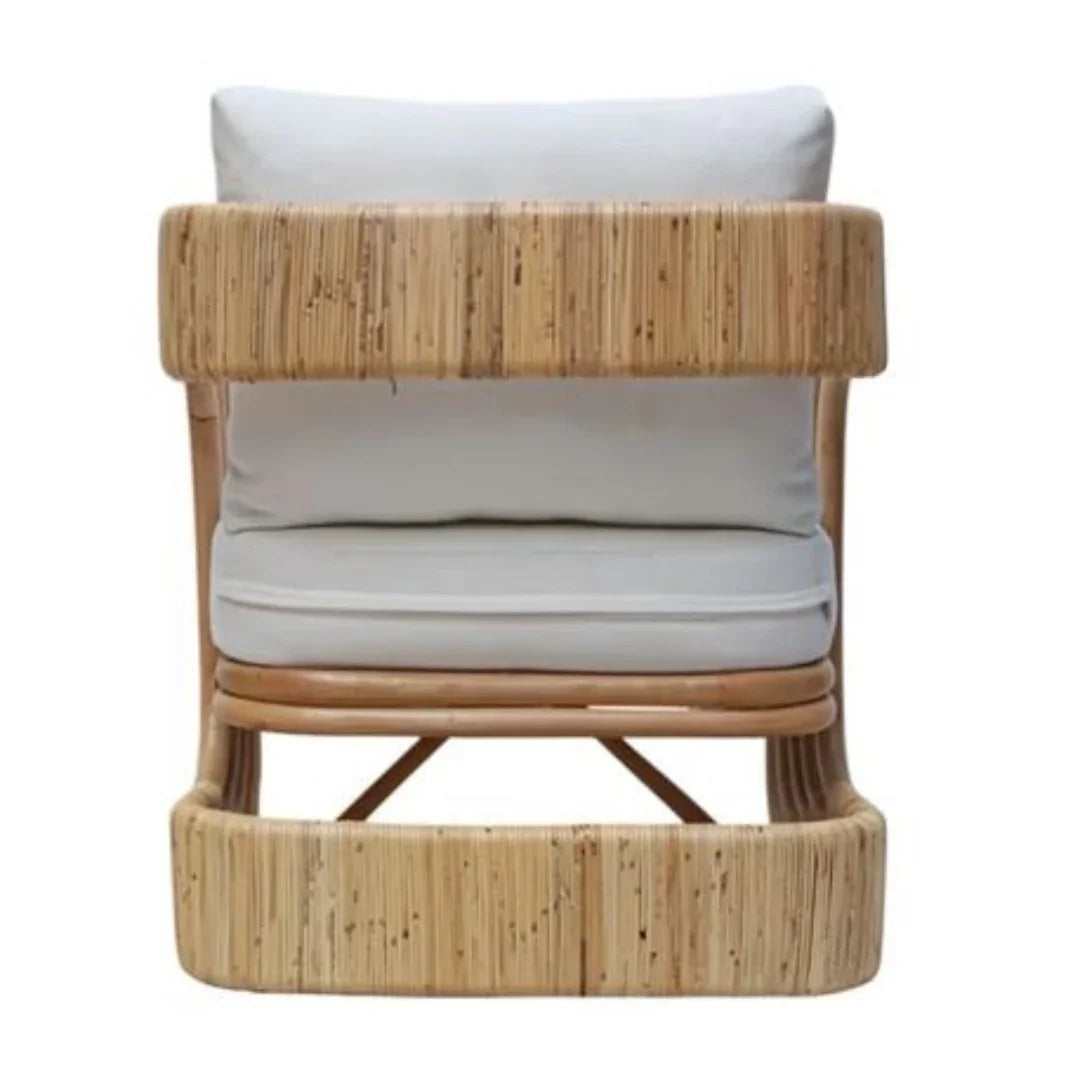 Fauteuil lounge sculptural en rotin