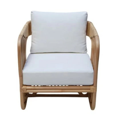 Fauteuil lounge sculptural en rotin