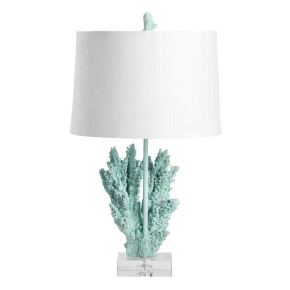 Lampe de table corail bleu mer