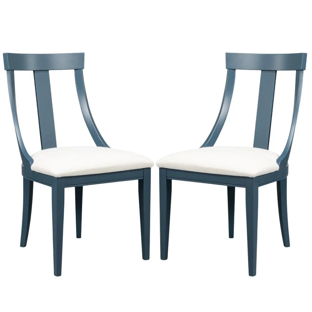 Chaises de salle à manger inclinées bleu ardoise - Lot de 2
