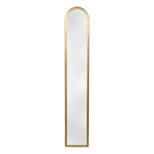 Miroir doré haut et mince en arc