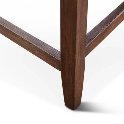 Tabouret rustique en cuir véritable caramel