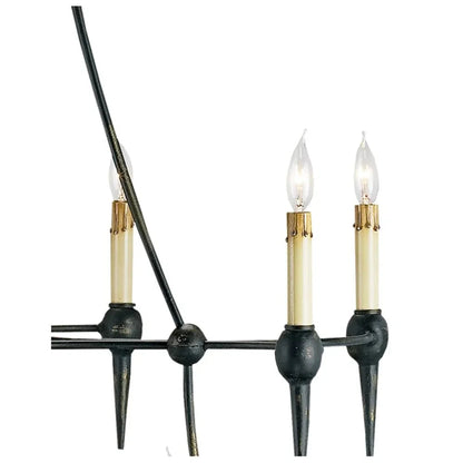 Lustre gothique noir à plusieurs niveaux