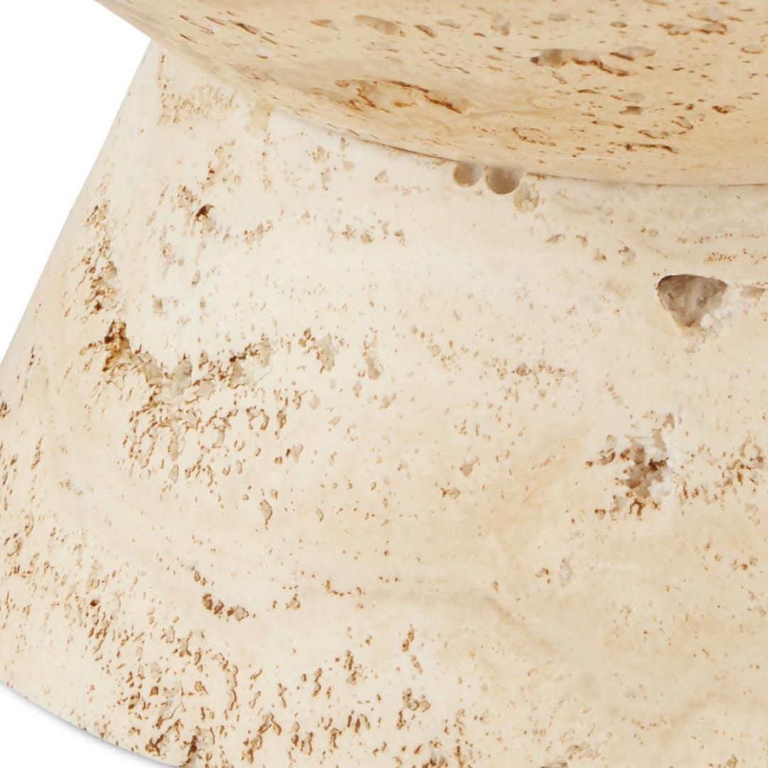 Grand bol sur pied en travertin