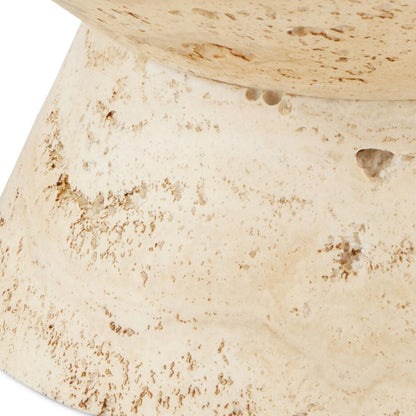 Grand bol sur pied en travertin