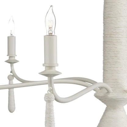 Lustre élégant en ficelle blanche française