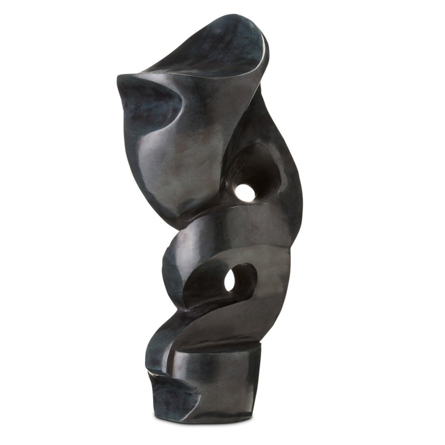Sculpture abstraite dynamique en marbre noir