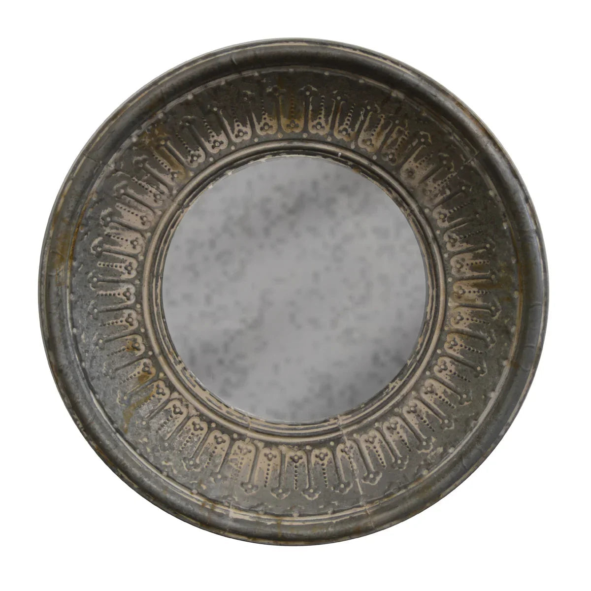 Miroir mural rond en métal d'inspiration vintage