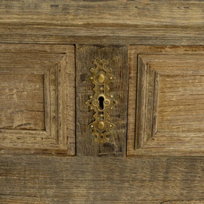 Vitrine française ancienne en chêne avec porte grillagée, vers 1900