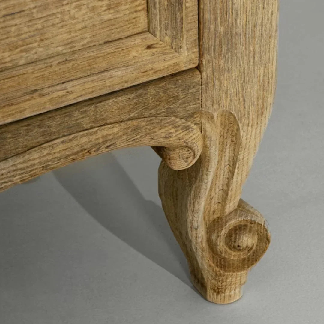 Vitrine française ancienne en chêne avec porte grillagée, vers 1900