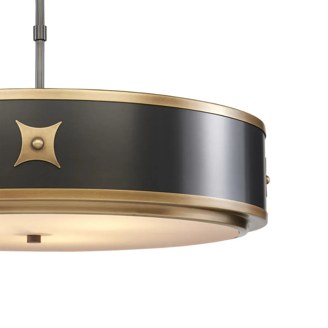 Pendentif cylindrique métallique Regal Noir