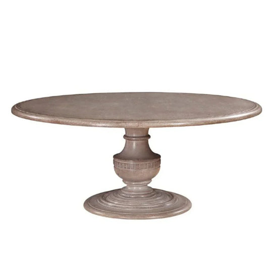 Table à pied central en chêne vieilli 