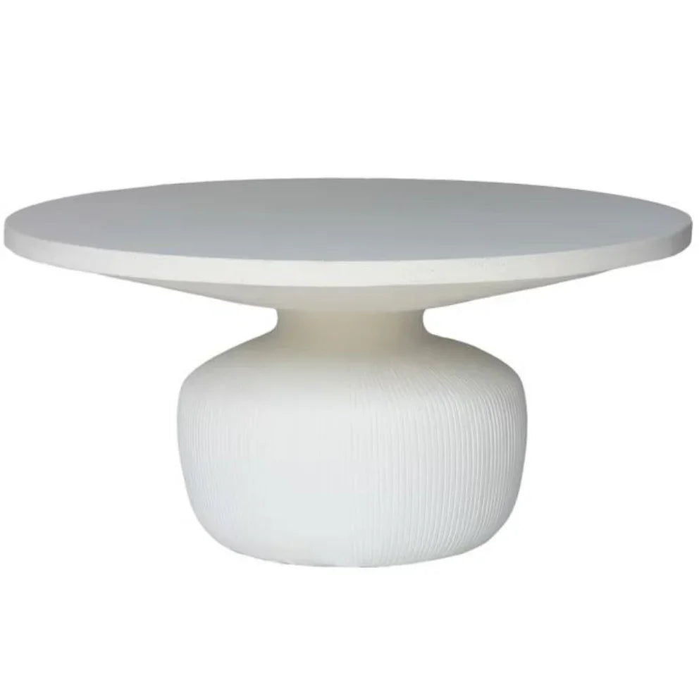 Table basse d'extérieur Silhouette en béton blanc