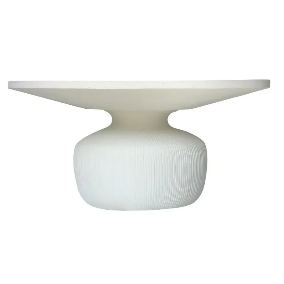 Table basse d'extérieur Silhouette en béton blanc