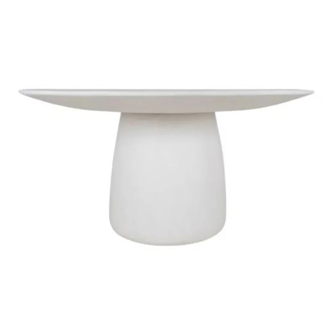 Table de salle à manger d'extérieur en béton blanc