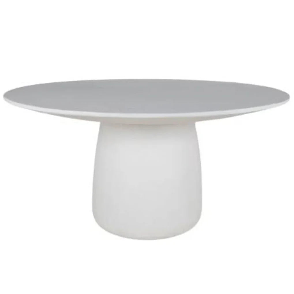 Table de salle à manger d'extérieur en béton blanc