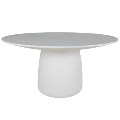 Table de salle à manger d'extérieur en béton blanc
