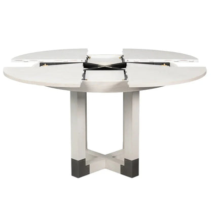Table Jupe ronde extensible blanche