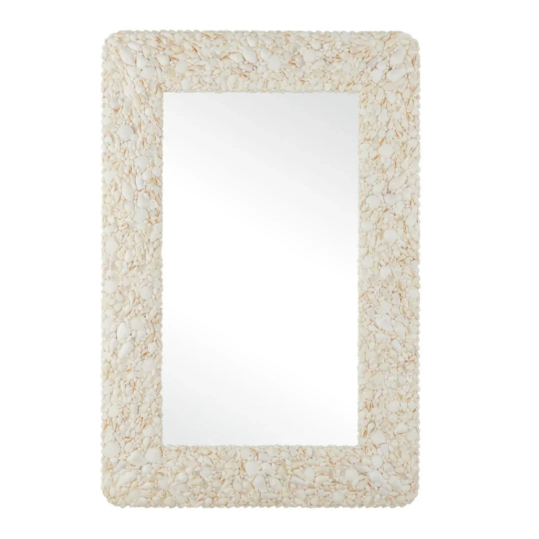 Miroir texturé coquillage blanc