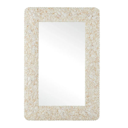 Miroir texturé coquillage blanc