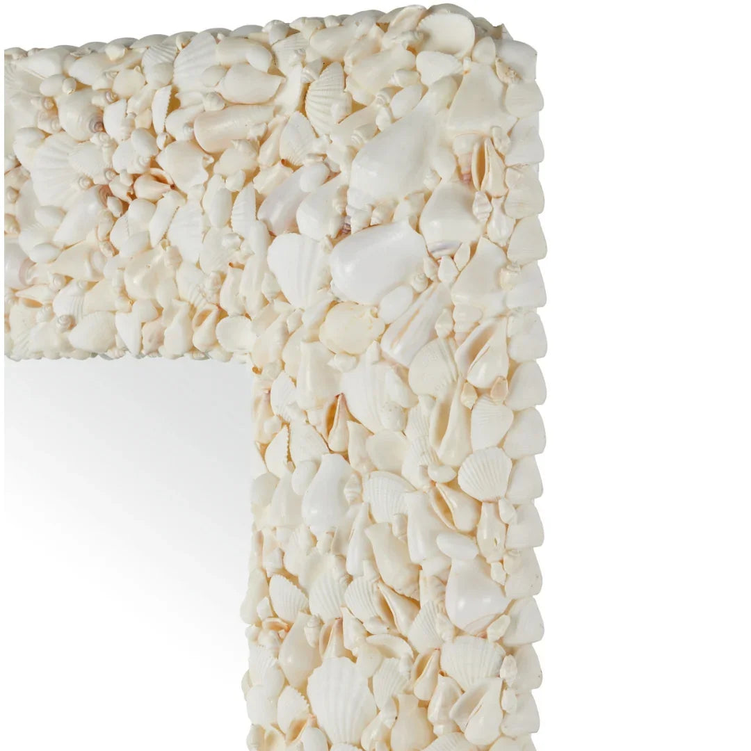 Miroir texturé coquillage blanc