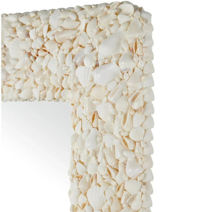 Miroir texturé coquillage blanc
