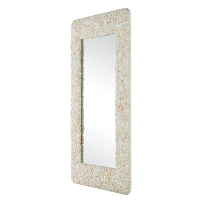 Miroir texturé coquillage blanc