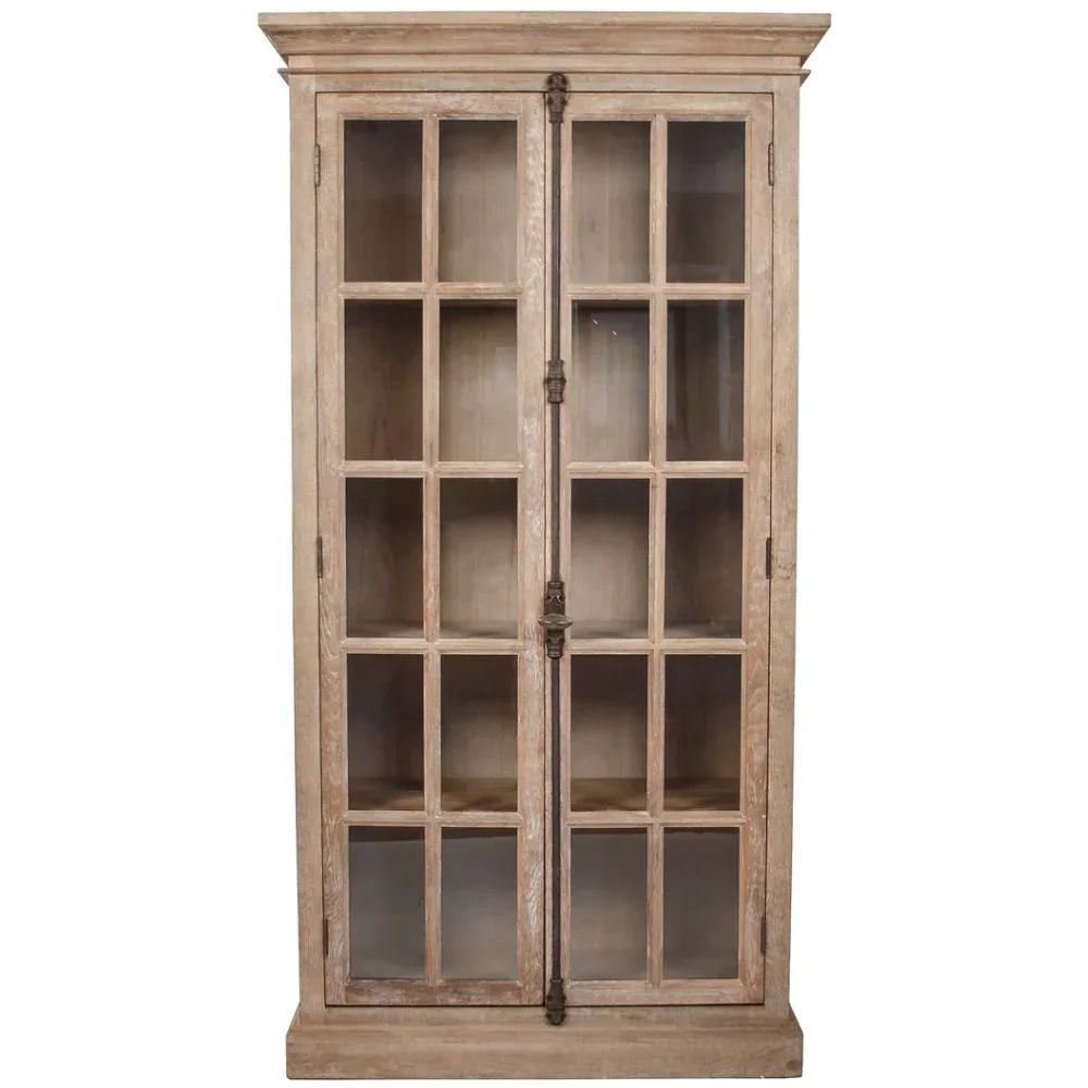 Armoire de bibliothèque en verre de Provence patiné