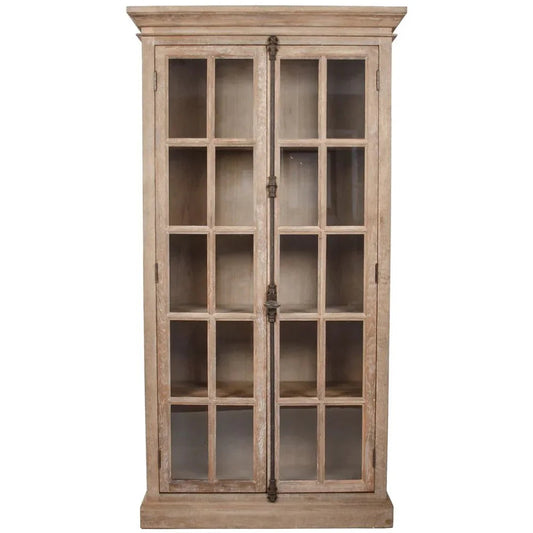 Armoire de bibliothèque en verre de Provence patiné