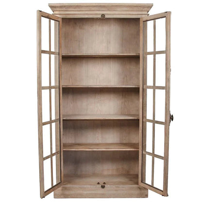 Armoire de bibliothèque en verre de Provence patiné
