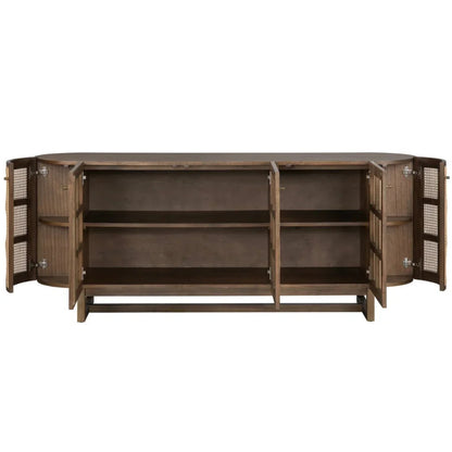 Buffet de porte en rotin tressé à silhouette arrondie