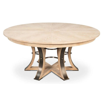 Table de salle à manger Tower Jupe en chêne blanchi