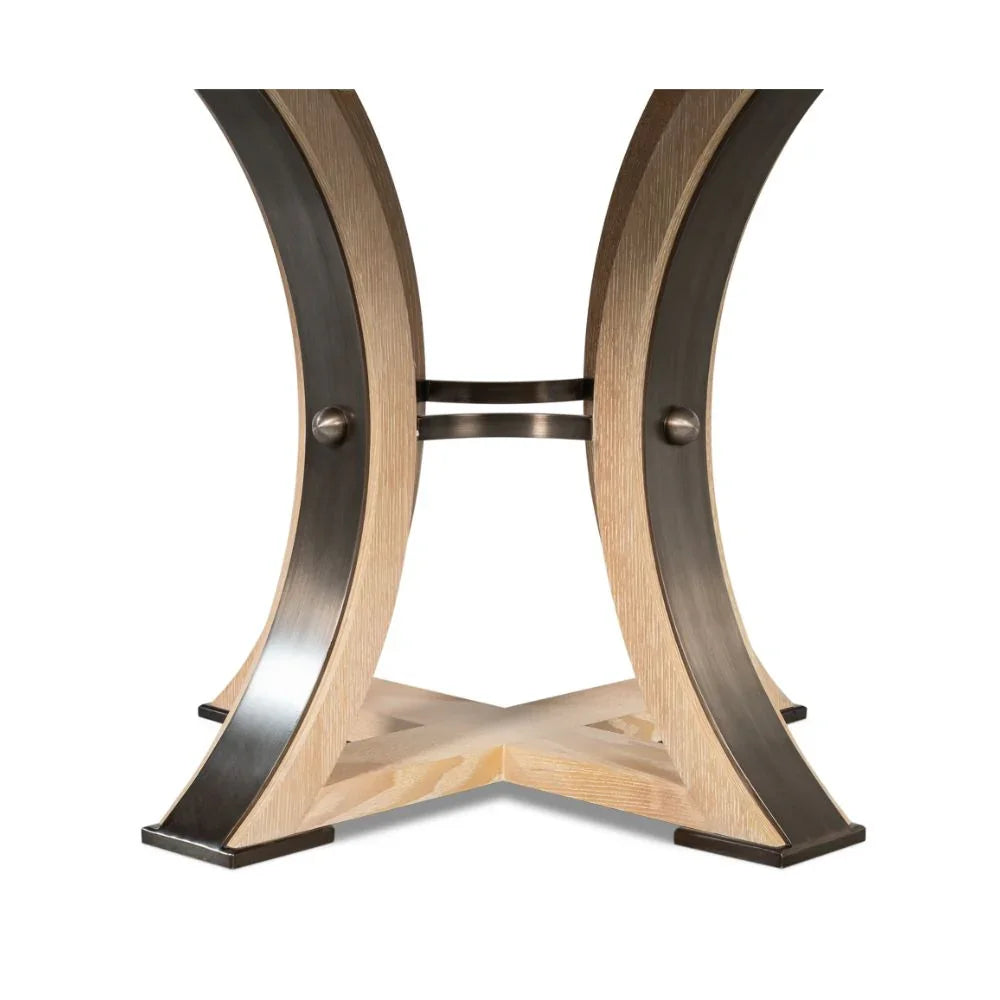 Table de salle à manger Tower Jupe en chêne blanchi