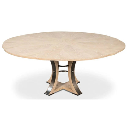 Table de salle à manger Tower Jupe en chêne blanchi