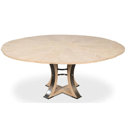 Table de salle à manger Tower Jupe en chêne blanchi