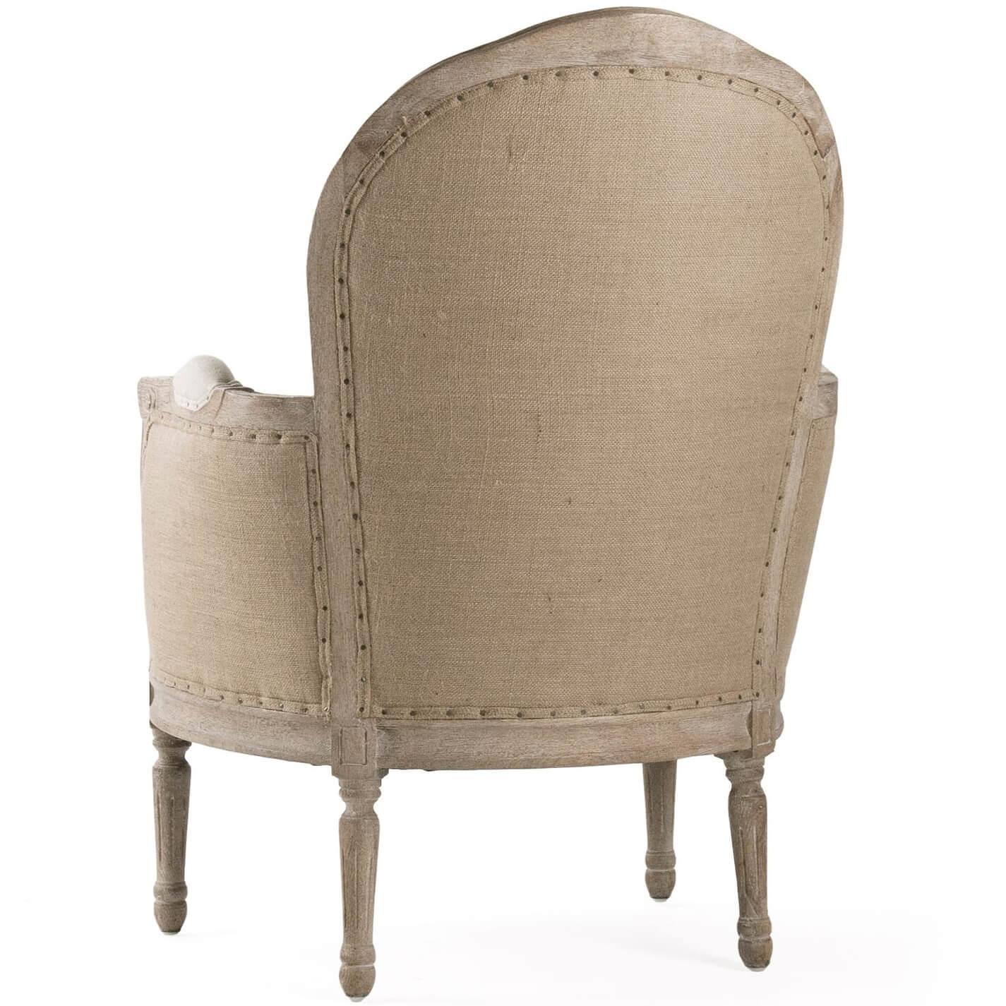 Chaise en jute à motif floral français