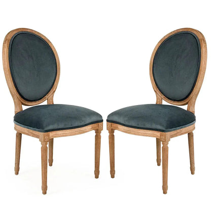 Chaise de salle à manger à médaillon français turquoise