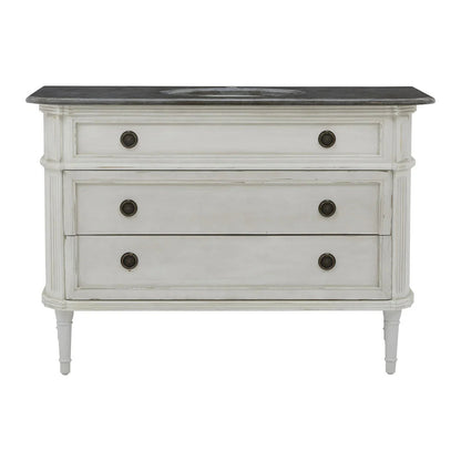 Élégante coiffeuse avec plateau en pierre noire