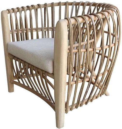 Fauteuil d'appoint en rotin naturel de plantation