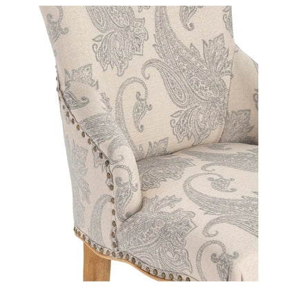 Fauteuil d'appoint gris clair à motif cachemire