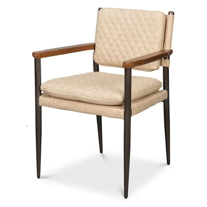 Fauteuil de salle à manger en cuir matelassé