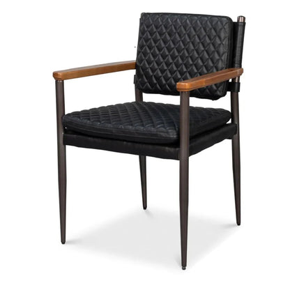 Fauteuil de salle à manger en cuir matelassé