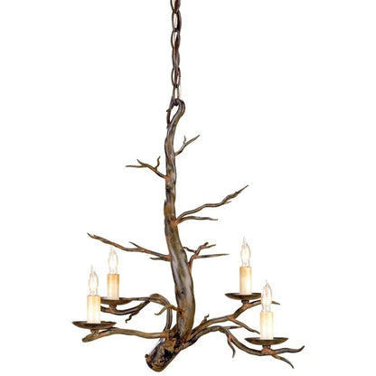Lustre rustique en fer forgé pour cime d'arbre