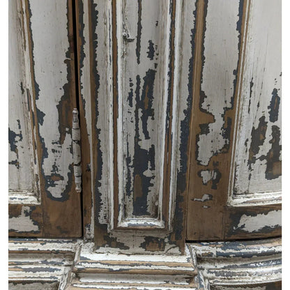 Buffet demi-lune rustique blanc de style ferme française