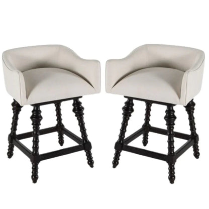 Tabouret de bar pivotant à pieds tournés