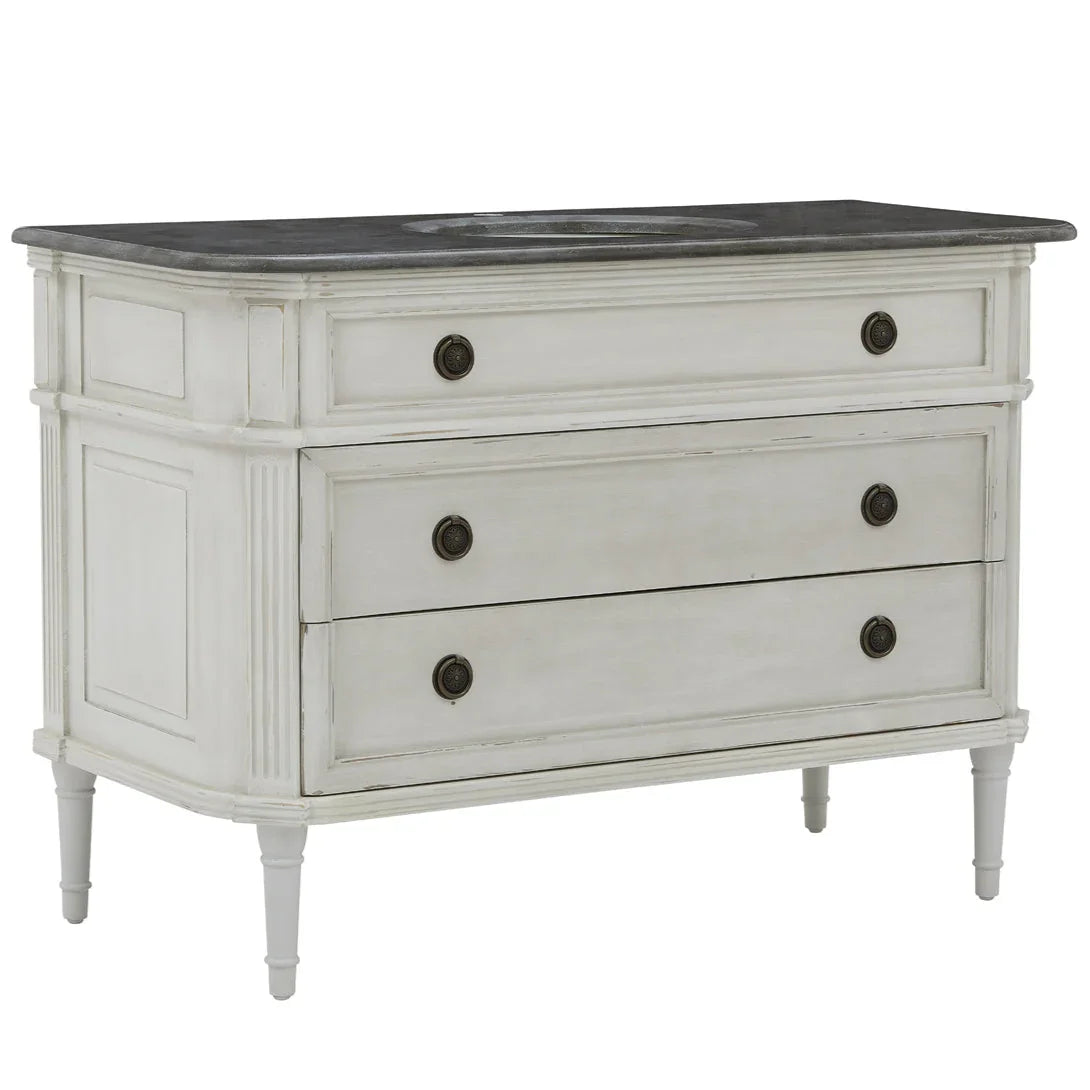 Élégante coiffeuse avec plateau en pierre noire